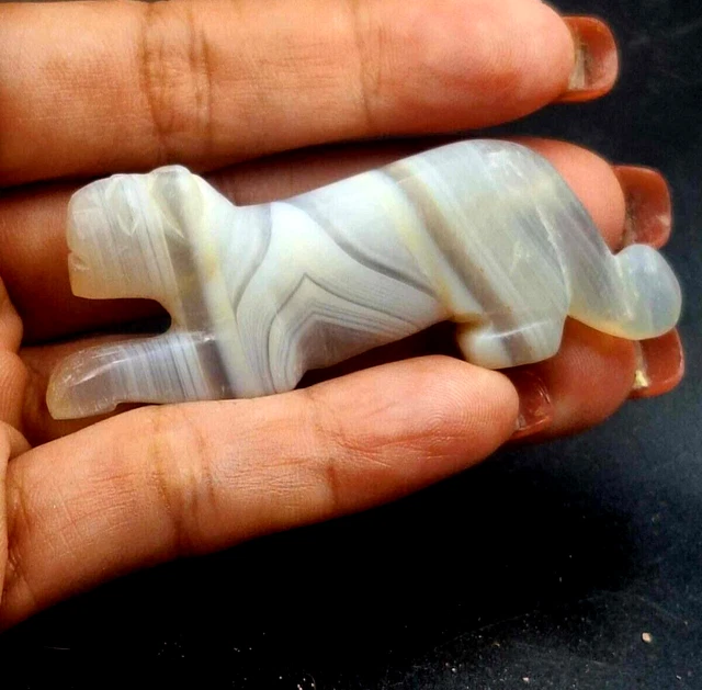Original  Ancient Agate Tiger Figure Bead Pendant Ancient Pyu Culture Burma