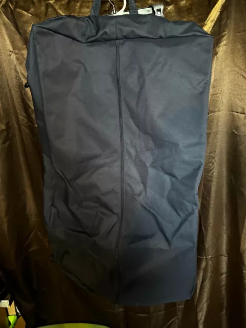 Military Garment Bag Cover Suits Dresses Clothing Foldable Navy Blue Light Used
