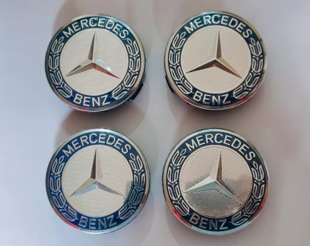 4 Tappi Coprimozzo  Mercedes Benz Cerchi In Lega 75Mm Classe A B C E Cla Clk