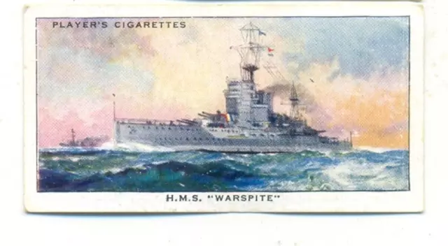 1939 Cigarette Cards by John Player Modern Naval Craft #2 H.M.S. WARSPITE