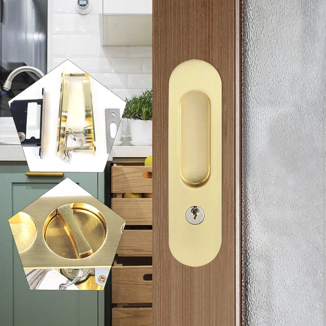 Security Door Lock Sliding Door Lock for Sliding Barn Wood Door Privacy Gate