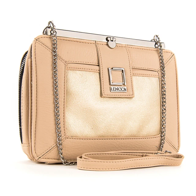 Lencca Women Convertible Medium Faux Leather Crossbody Bag Casual Purse Handbag