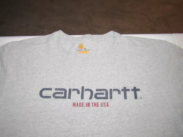 CARHARTT MEN'S RELAXED Fit Gray Short Sleeve Shirt Size XL Made In USA ...