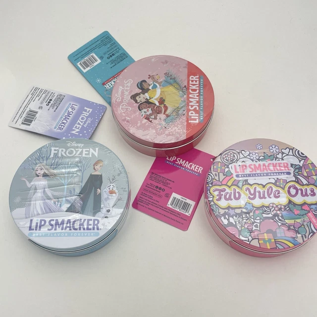 Lip Smacker Disney Princess 3 Pc Lip Balm Set w Pouch Frozen Jasmine Lot of 3