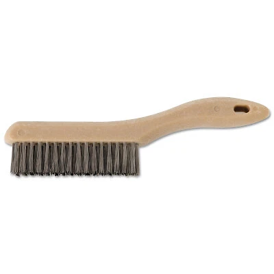 Shoe Handle Scratch Brushes, 10 1/4", 4x16 Rows, Ss Wire, Plastic Handle Advance
