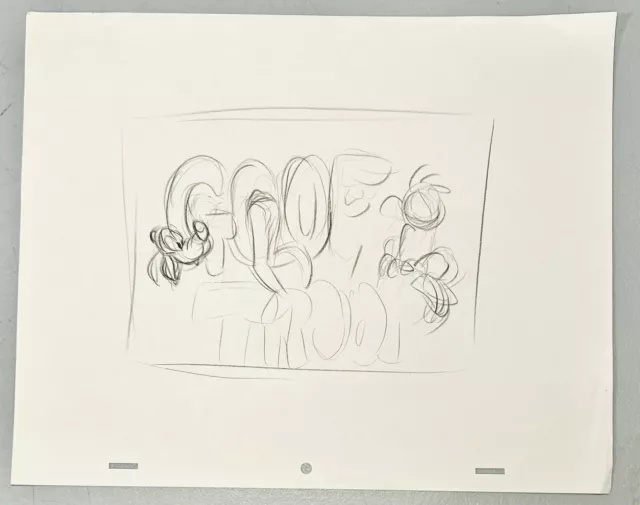 1990s Original Disney Animation Drawing Sketch Goof Troop Goofy & Max Title Mock
