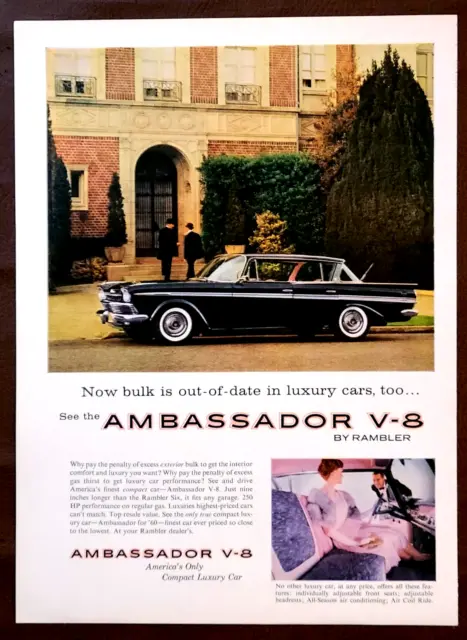 Black Rambler Ambassador 4-Door 1960 Vintage Print Ad