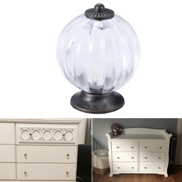 Acrylic Pumpkin Knobs Vintage Closet Drawer Dresser Cupboard Door Handles Pulls