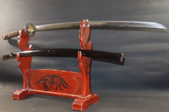 LONG KATANA (sword) w/Koshirae : KAGEMITSU : MUROMACHI : 39.8 × 27.4 " 1.24kg