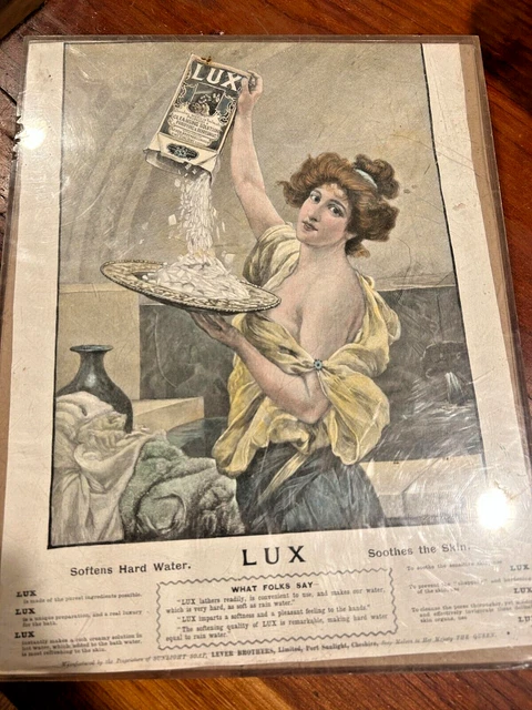 Original 1900 Print #2: 606/P - Antique LUX 'Washing Preparation' Flakes ADVERT