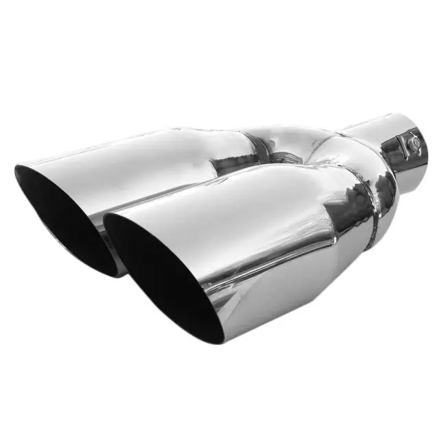 XtremeAuto® 6.35 / 170mm Chrome Silver, Stainless Steel, Twin Exhaust Trim  Tail Piece End Exit Pipe. CLIP ON FITTING. : : Automotive