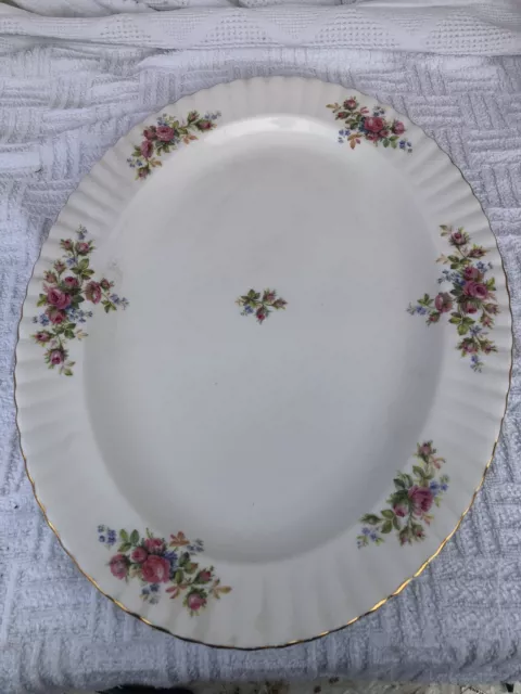 Royal Albert Moos Rose sehr große ovale Servierplatte 41 cm. 1. Qualität