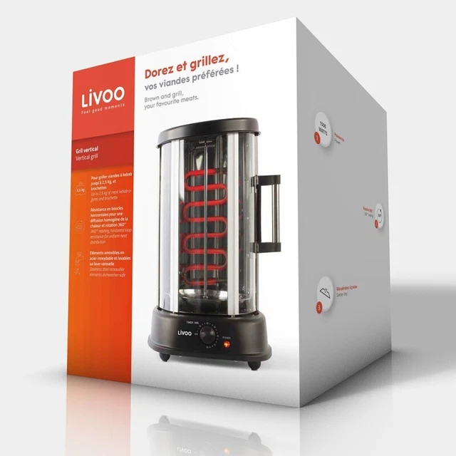 Grill Vertical LIVOO DOM 323 - Puissance 1500 W, 21 L, Rotation à 360° 5