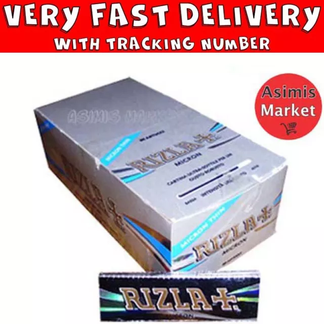 Rizla Micron Rolling Papers Full Box 50 Packs Super Thin Regular Small Size