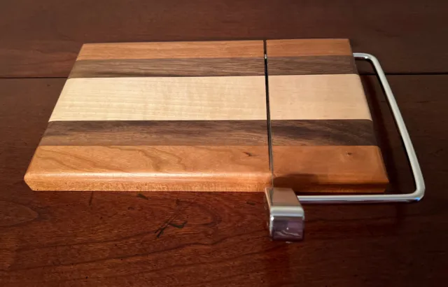 handmade multi wood cheese slicer