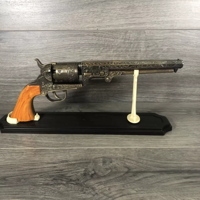 Decorative Western Revolver with Display Stand - 13-inches Overall,