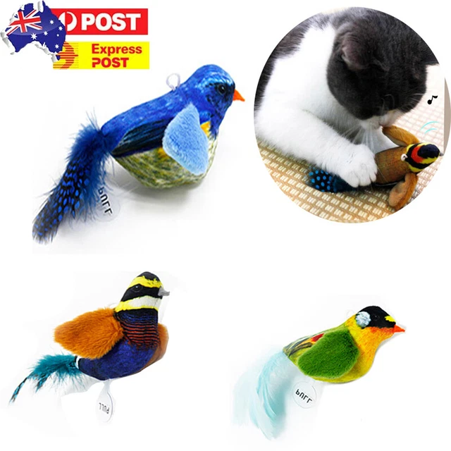 Bird Teaser Kitten Cat Toy with Bird Chirping Plush Interactive Training Toys AU