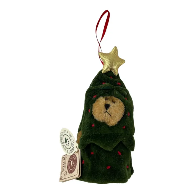 Vintage Mini Boyds Bears Lil Frazier Christmas Tree Peeker Ornament 4 Inch