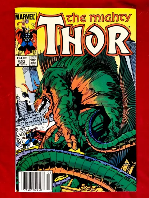 1984 The Mighty THOR #341 Stan Lee 80s Clark Kent Crossover NEWSSTAND UNREAD vtg