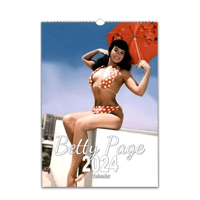 BETTY PAGE 2024 in colour Calendar with your message printed on cover
