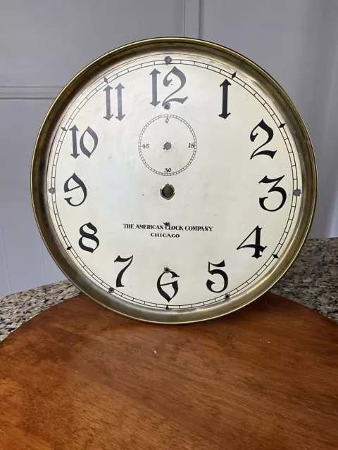 Antique Original American Clock Co., Chicago Self Winding  Regulator Clock Dial