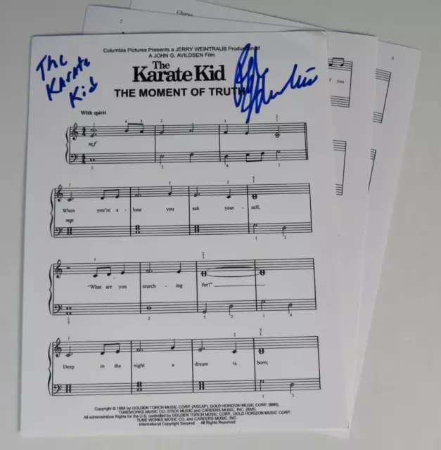 Ralph Macchio KARATE KID Signed Autograph "The Moment Of Truth" Sheet Music JSA
