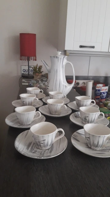 Service à Café Vintage Eric Ravilious Pour Wedgwood - Voyage Six Personnes Années 50