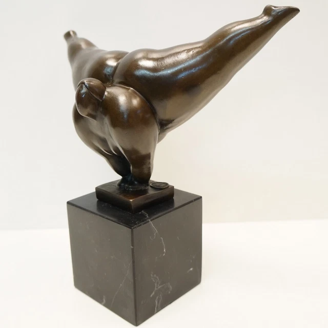 Estatua Bailarín Acróbata Moderno Estilo Bronce sólido Firmado 2