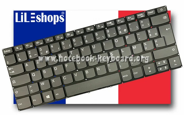 Clavier AZERTY Français Pour Lenovo - Réf. V-117020NK2 - Noir, Neuf