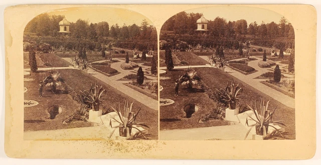USA Garten Foto Stereo PL55L6n Vintage Albumin c1900