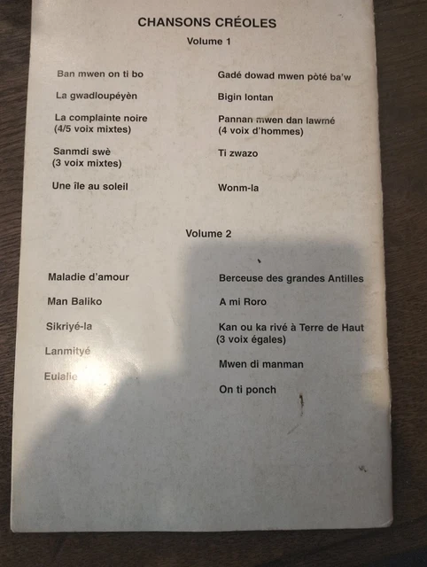 10 chansons créoles pour chœur mixte à 4 voix 2