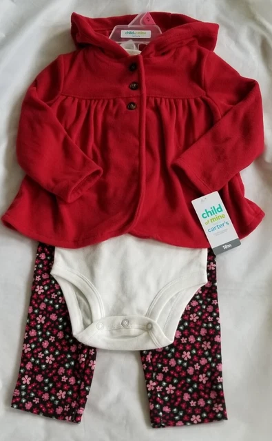 CHILD OF MINE BY CARTER'S Infant Girls 18M Jacket, Bodysuit & Pants Set - NEW