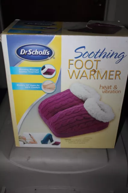 Dr. Scholl's Soothing Foot Warmer Heat & Vibration new in box Red/deep pink