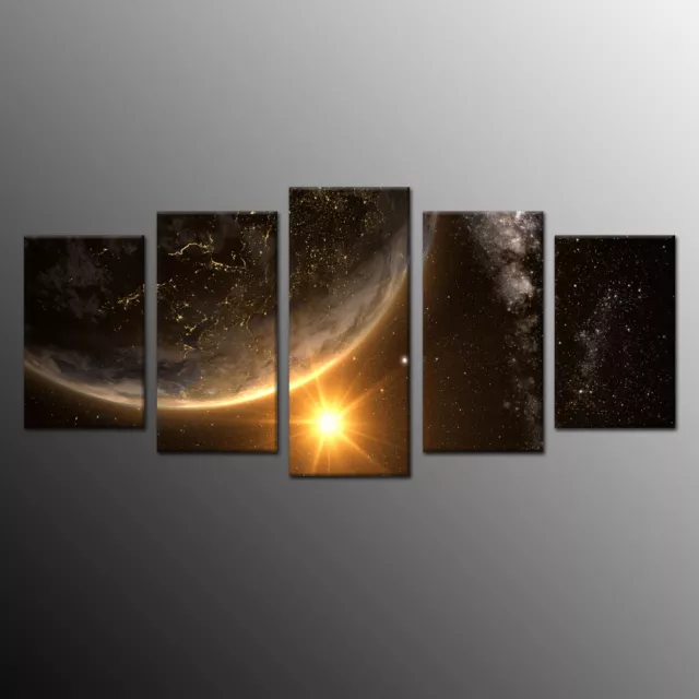 Canvas Print Painting Poster Wall Art Home Decor Planet Earth Space Framed 5pcs