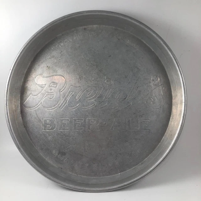 Vintage Aluminum Breidt's Beer Tray Brewery Serving  Breweriana Breidt New Jerse