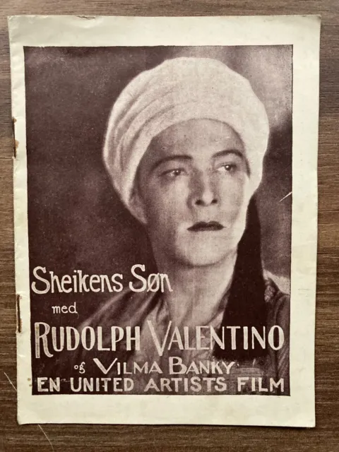 The Son of the Sheik Rudolph Valentino, Vilma Bánky 1926 Danish Movie Program