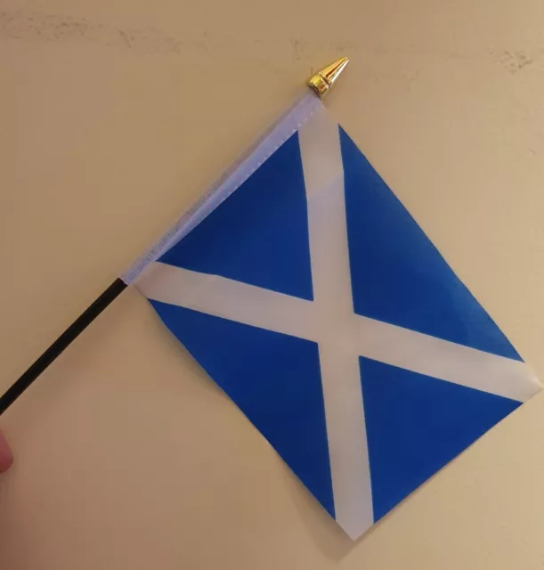 Scottish St Andrew Cross Hand Flag Scotland Saint Rugby Football Snp Bn