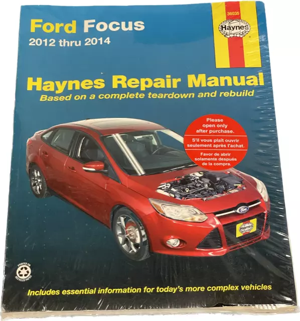 HAYNES REPAIR SERVICE SHOP MANUAL BOOK for Ford Focus 2012-2014 #36035 NEW