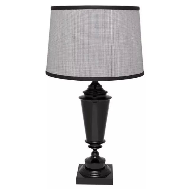 Cafe Lighting HARBORD Table Lamp Houndstooth Shade White Black Gloss Metal Base