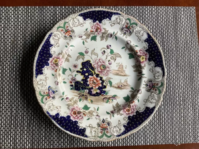 Antique Dresden Bone China 10” Dinner Plate Pattern  Chinese Japanese Good Cond.