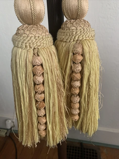 One Pair Curtain/Drapery, Gold Embellished Twisted Rope,Tie Backs