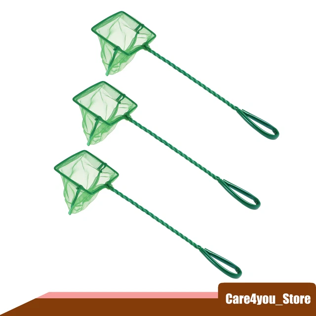 3Pcs Aquarium Fish Net Fish Tank Accessories Small Fish Fine Net Green 4''