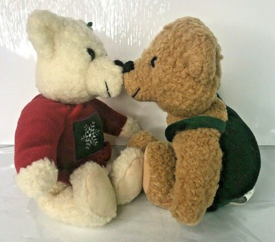Hallmark Kiss Kiss Mistletoe Bears Holiday Decorations Toys Ornaments