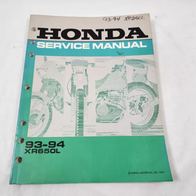 Genuine Honda Shop Service Repair Manual Book 1993 - 1994 XR650L XR650 XR 650 L
