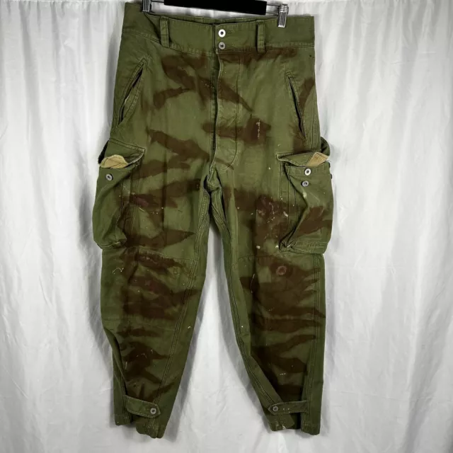 Original Indochina War French M47 Field Pants Theatre Handpainted Camo Lizard