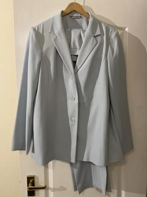 Baby Blue Pants Suit Women Uk SZ 14