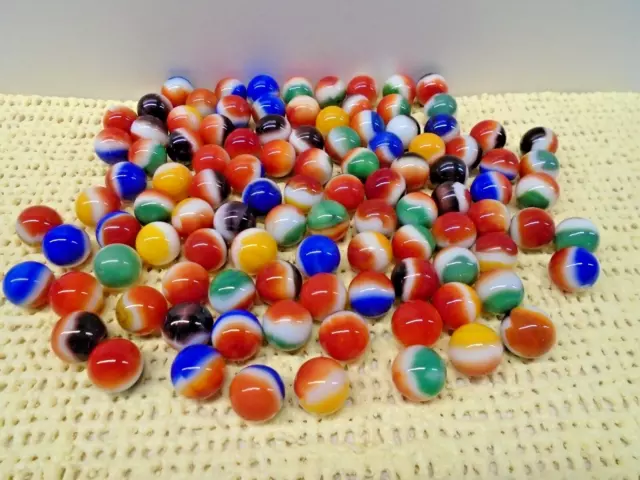 VINTAGE (104) VITRO AGATE "ALL REDS" MARBLES! SIZE .58 in. VERY NICE GROUP!