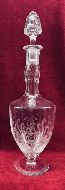 Saint Louis Karaffe Crystal Decanter Carafe Vin Cristal Grave Art Nouveau Micado