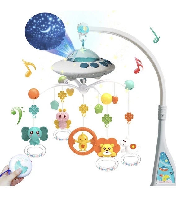 Eners Baby Crib Mobile with Music and Lights, Mobile for Crib with Remote Con...