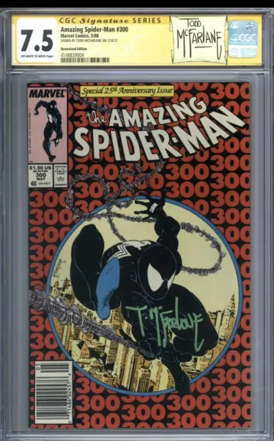 Spiderman #300 (1988) - CGC 7.5 - Signed by Todd McFarlane - MEGA KEY, NEWSSTAND